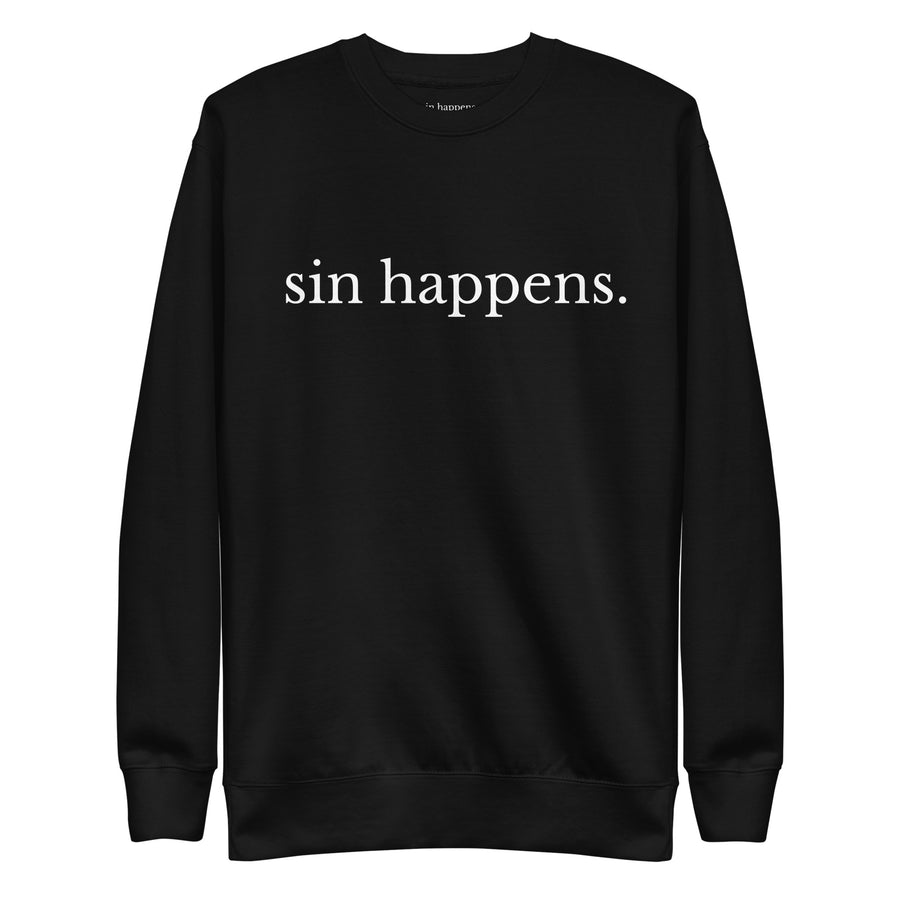 sin happens.™ premium crewneck — black